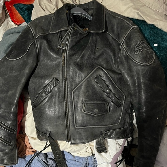 Mens L Easy Rider Leather Jacket - Picture 1 of 4